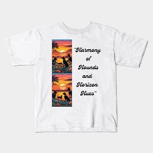 "Harmony of Hounds and Horizon Hues" Kids T-Shirt